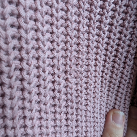 Vintage Woolrich Petal Pink Cable Knit V Neck Sweater Womens M - Picture 6 of 9